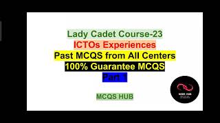 LCC-23 ICTOs MCQS | Lady Cadet Course Computer Science, IT Most important MCQS | Part 1