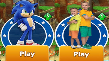 Sonic Dash vs Vlad and Niki Run - All Characters Unlocked and Fully Upgraded Walkthrough 2022