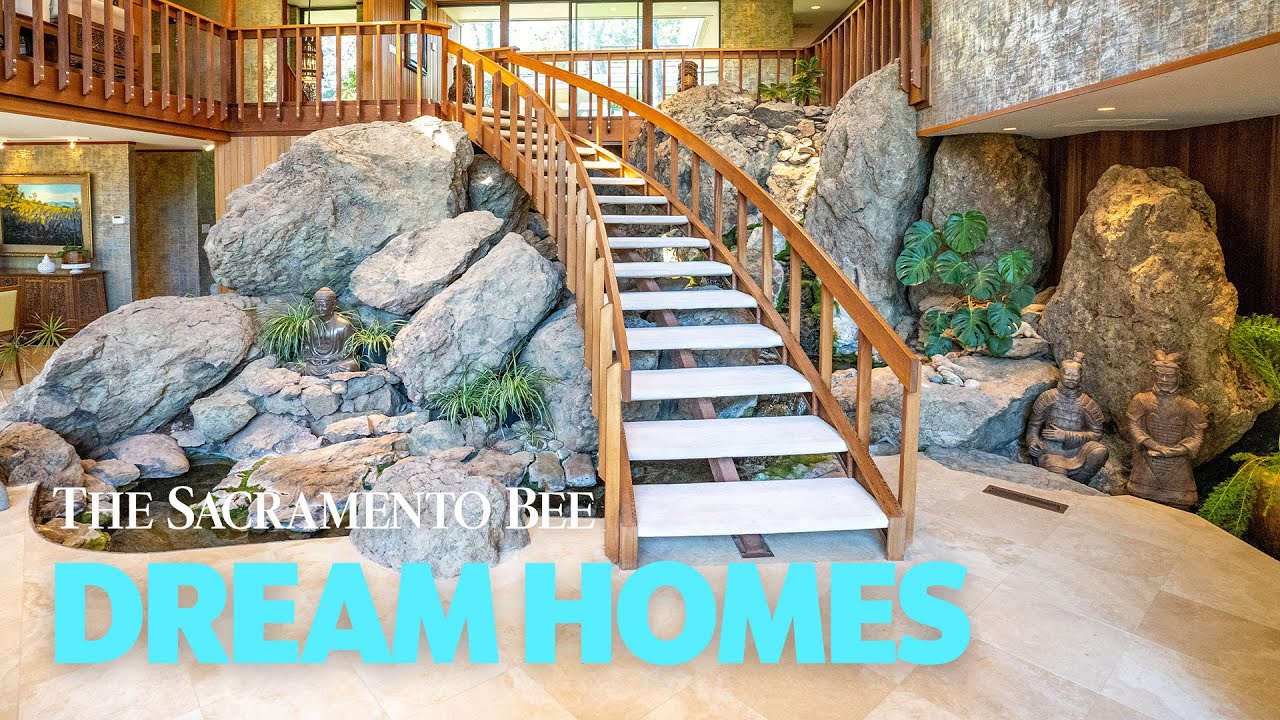 Massive Rock Formation Became Indoor Waterfall In Sacramento Area Home Listed At $1.7M