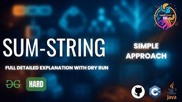 Sum string | GfG POTD | 08-06-2025 | GfG Problem of the day | GeeksforGeeks