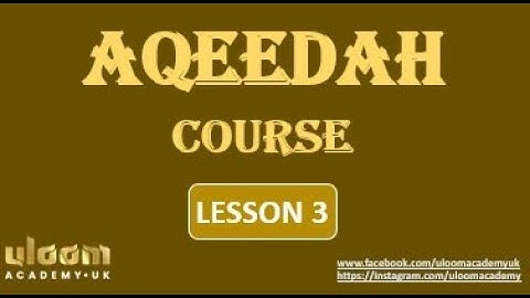 AQEEDAH - Lesson 3