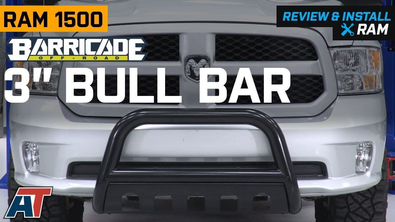 Barricade 3.5 inch Oval Bull Bar with Skid Plate Excluding Rebel for RAM 1500 2019-2020 Black 