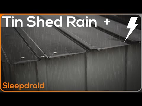 ► Rain on a Metal Roof | Tin Roof Sounds for Sleeping | 10 hours of Rain and Thunder on a Metal Shed