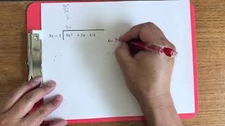 Polynomial long division with fractions