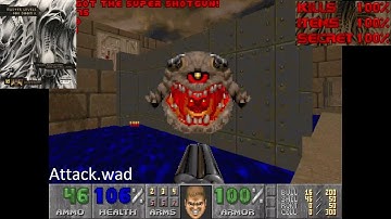 Master Levels for Doom II: Attack.wad Ultra Violence 100% with commentary