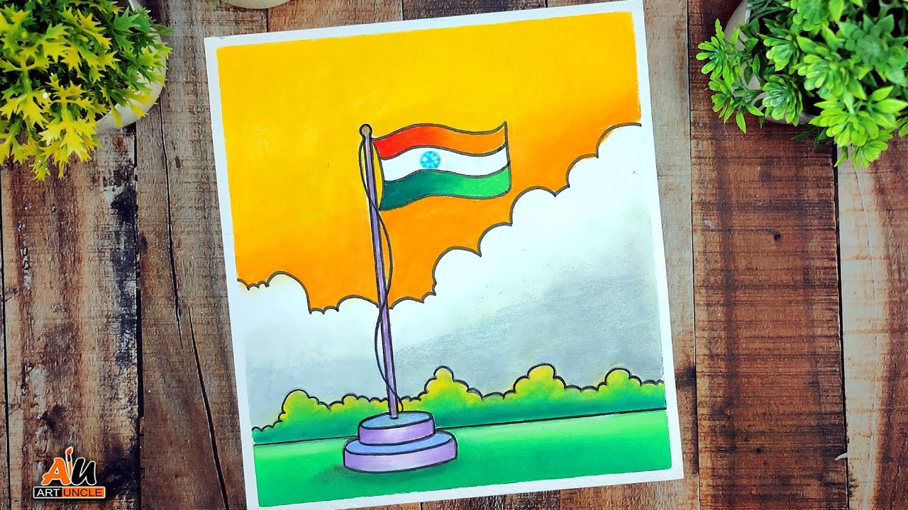 Republic Day Drawing Easy How to Draw Indian National Flag Easy