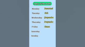 Learn Turkish: Days of the week