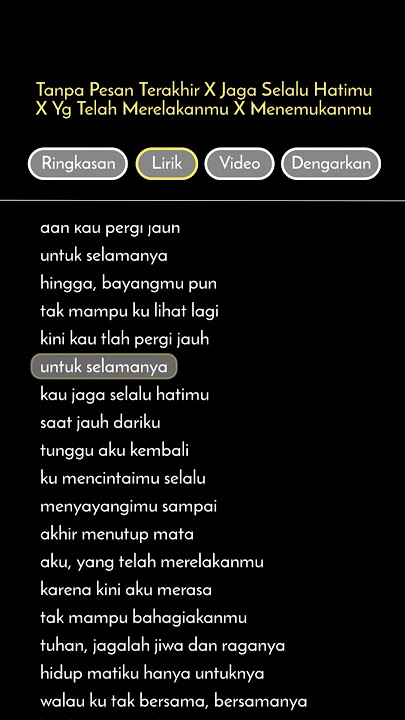 Tanpa Pesan Terakhir X Jaga Selalu Hatimu