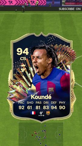 94 Koundé Review in EA FC 24 #shorts #short #fc24 #eafc24 #kounde #tots #laligatots #barcelona