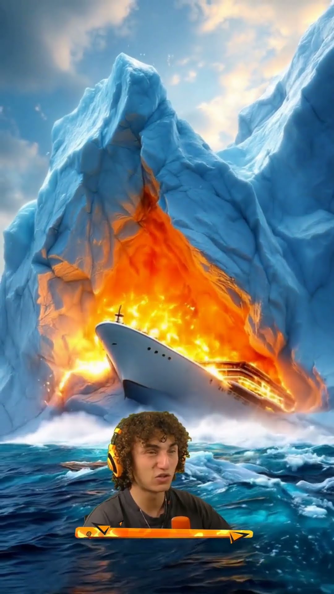 Cruise Ship vs FALLING ICEBERG!?