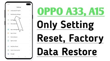 OPPO A33, A15 Only Setting Reset, And All Factory data Reset