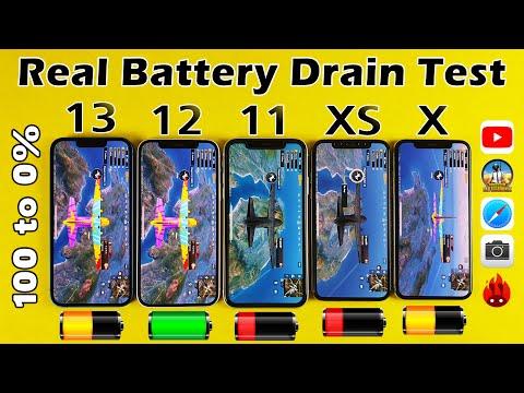 iPhone 13 vs iPhone 12 vs iPhone 11 vs iPhone XS vs iPhone X - Battery Life Drain Test | iOS 15.0.2