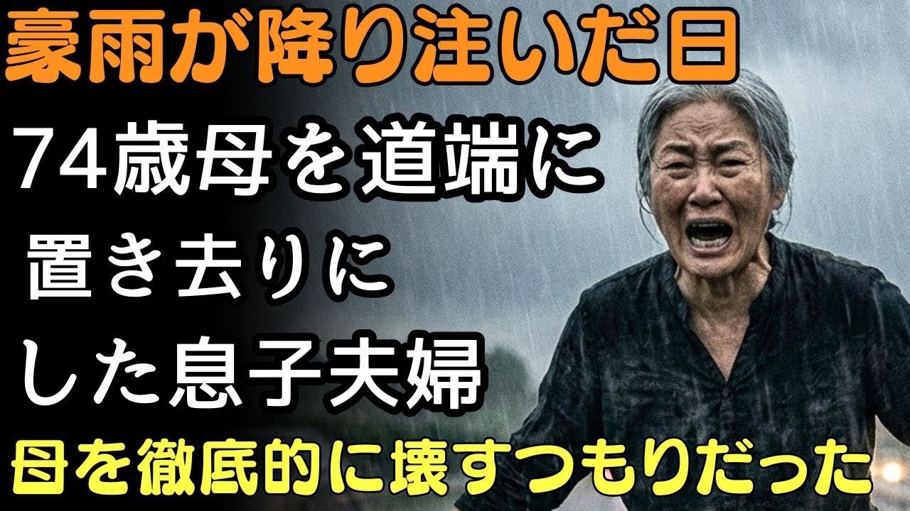 74歳の母親が、雨の日に実の息子と嫁に道端に見捨てられた。二人はそのまま逃げ去り、母親の財産を奪い、人生をめちゃくちゃにする計画を企てていた―  人生の教訓