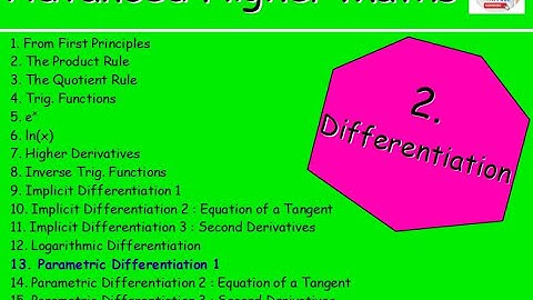 2.13 Differentiation 13 : Parametric Differentiation 1 –Advanced Higher Maths Lessons @MrThomasMaths