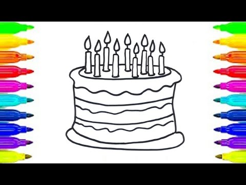 learn colors birthday cake coloring for kids youtube learn colors birthday cake coloring for kids
