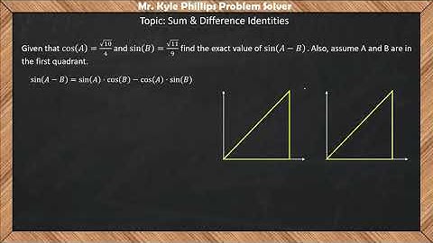 Sum and Difference Identities Ex 3 Sine with Square Roots