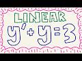 Solve y' + y = 3 (First Order Linear)