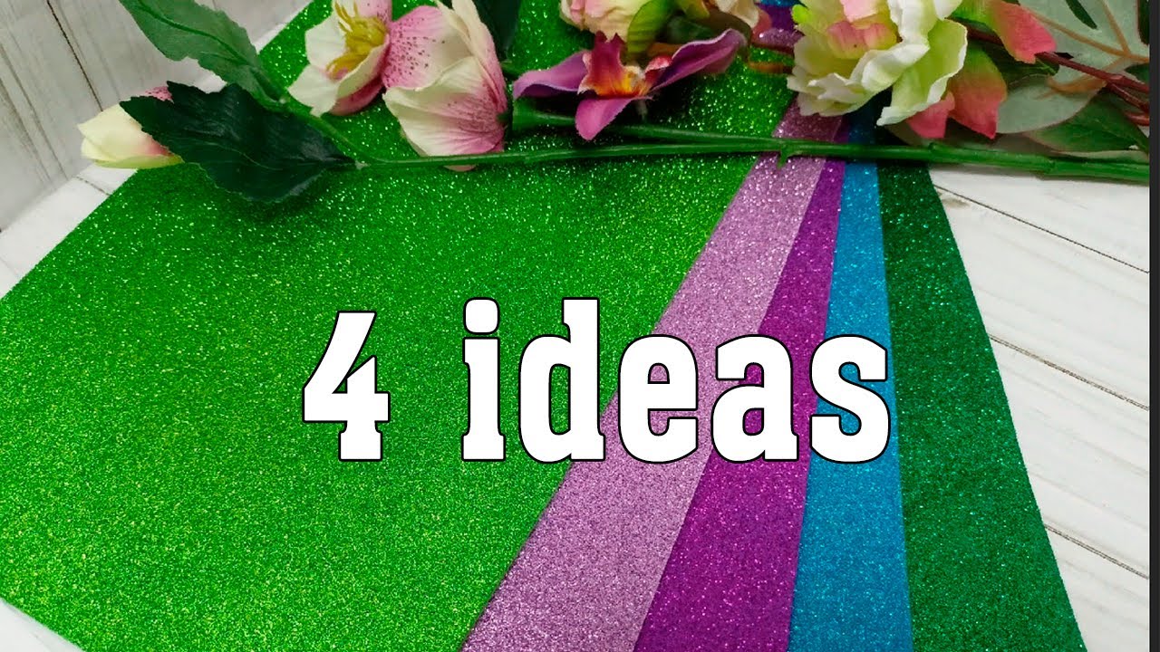 How to make Glitter Flowers Foam Sheet Craft Ideas YouTube