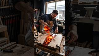 "l Poured Lava Into a Dining Table.."#epoxyresin #woodworking #oddlysatisfying #shorts