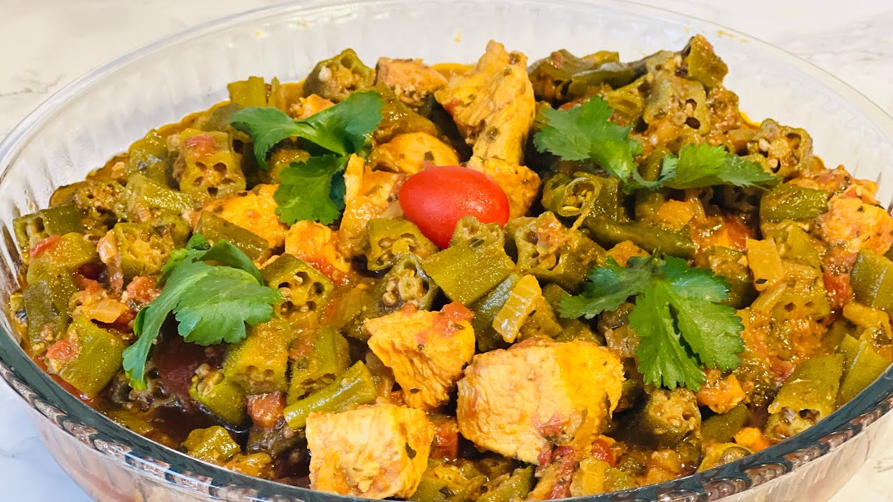 Okra Chicken recipe / Bhinde Chicken recipe / Afghan Style Bamia Korma