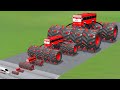 TRANSPORTING PIXAR CARS & FRUITS WITH COLORED & JOHN DEERE vs CLAAS vs TRACTORS - BeamNG.drive #962