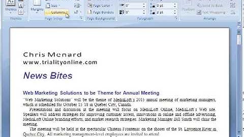 Section Breaks Continuous in Microsoft Word