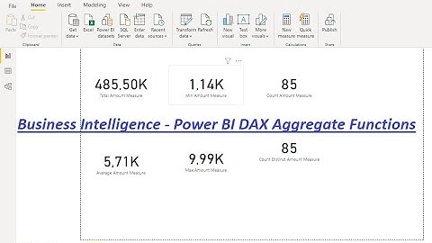 Business Intelligence - Power BI DAX Aggregate Functions