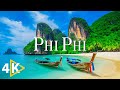 Flying over koh phi phi 4k u calming music with beautiful natures  4k ultra