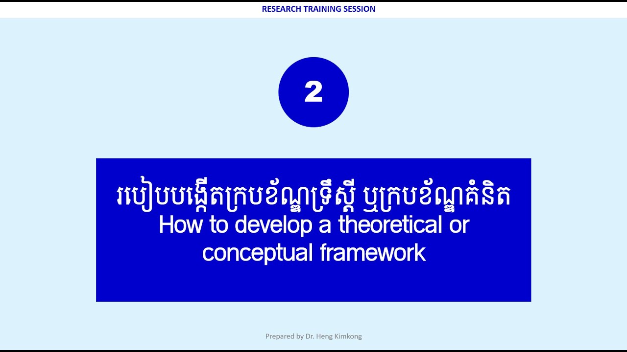 How to develop a theoretical or conceptual framework ...