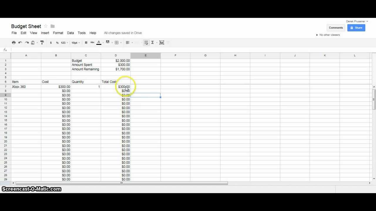 How do you construct a budget form or spreadsheet?