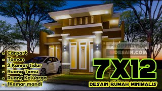 DESAIN RUMAH MINIMALIS UKURAN 7X12 1 LANTAI   CARPORT DAN TAMAN