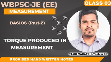 WBPSC-JE (EE) 2023 | MEASUREMENT (class 03) | BASICS (Part-2) | TORQUE IN INDICATING INSTRUMENT