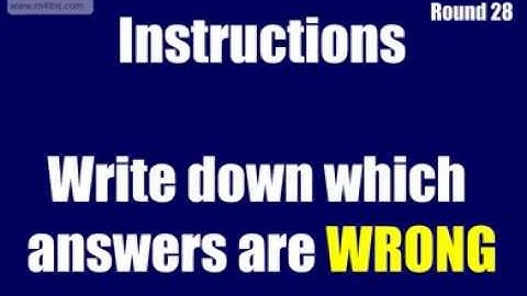Round 28 - www.m4ths.com Challenge GCSE C Grade Target Quiz - Non Calculator - Common Misconceptions