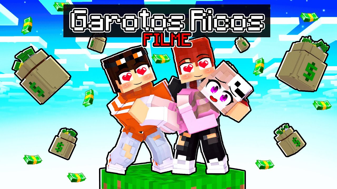 O FILME: GAROTOS RICOS APAIXONADOS por MIM em APENAS um BLOCO no MINECRAFT!