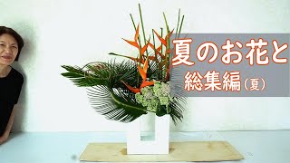 【へレコニアとソテツの生け花】_夏の作品総集_Sogetsu Ikebana