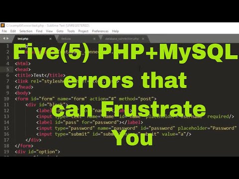 Five (5) PHP+MYSQL errors that can frustrate programmers and How To Solve Each One Of Them