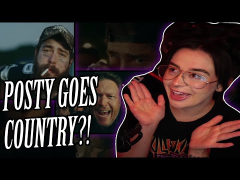 Post Malone ft. Blake Shelton - Pour Me A Drink (Official Video) || Goth Reacts