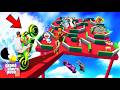 GTA 5 : SHINCHAN AND FRANKLIN TRIED THE IMPOSSIBLE RAMP CHAIN BRIDGE PARKOUR CHALLENGE GTA 5