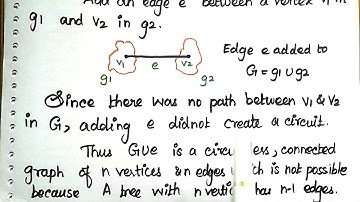 #18 Graph Theory:Theorems on Trees-A graph G with n vertices,n-1 edges,and no circuits is connected