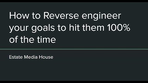 How to Reverse Engineer your goals to hit them 100% of the time