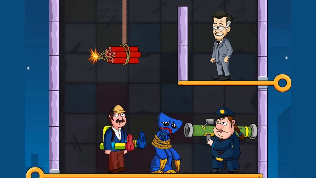 Huggee Huggee Pin Rescue Puzzle Game - New Gameplay All Level Pull The Pin ...