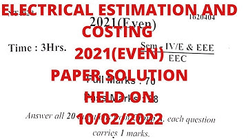ESTIMATION AND COSTING 2021(even) QUESTION PAPER SOLUTION ll Bihar Polytechnic