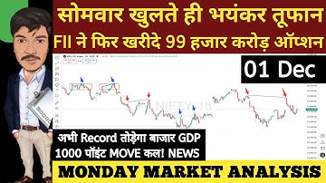 MONDAY 01 DEC 2025 | GAP UP OR GAP DOWN | NIFTY PREDICTION FOR TOMORROW BANKNIFTY ANALYSIS MARKET