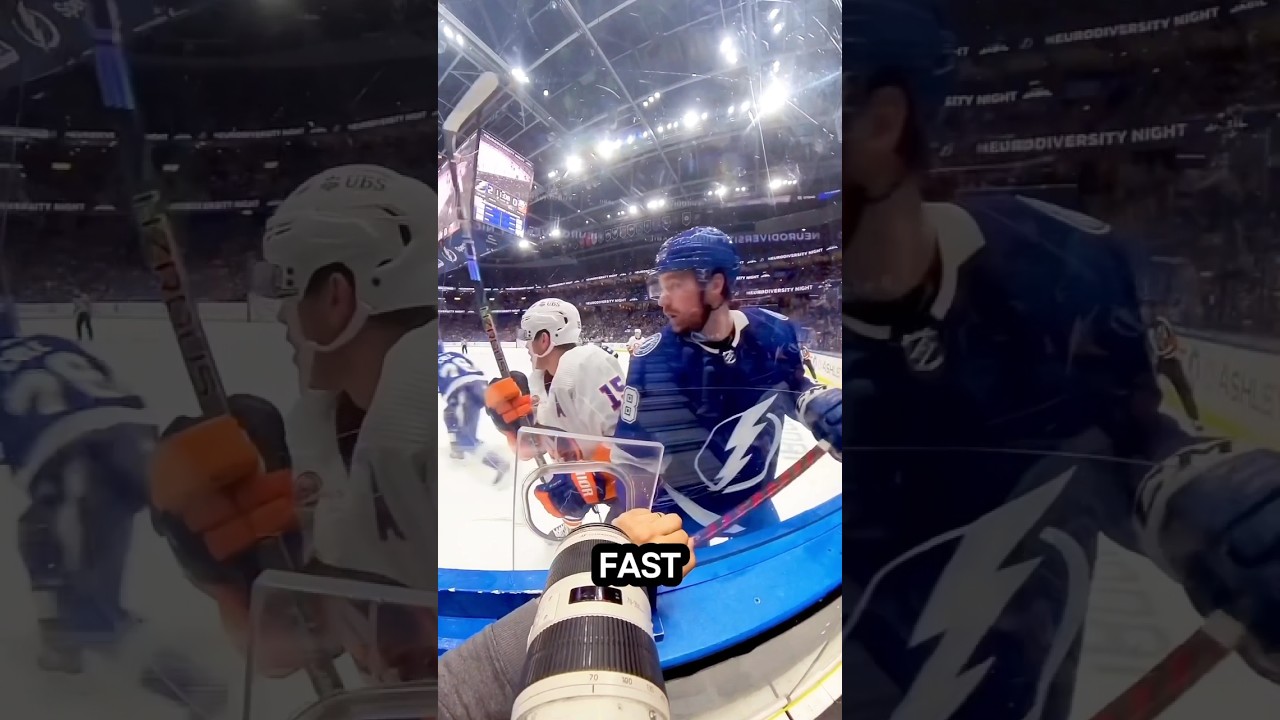 Hockey Cameraman’s Heart-Thrilling Job 😱