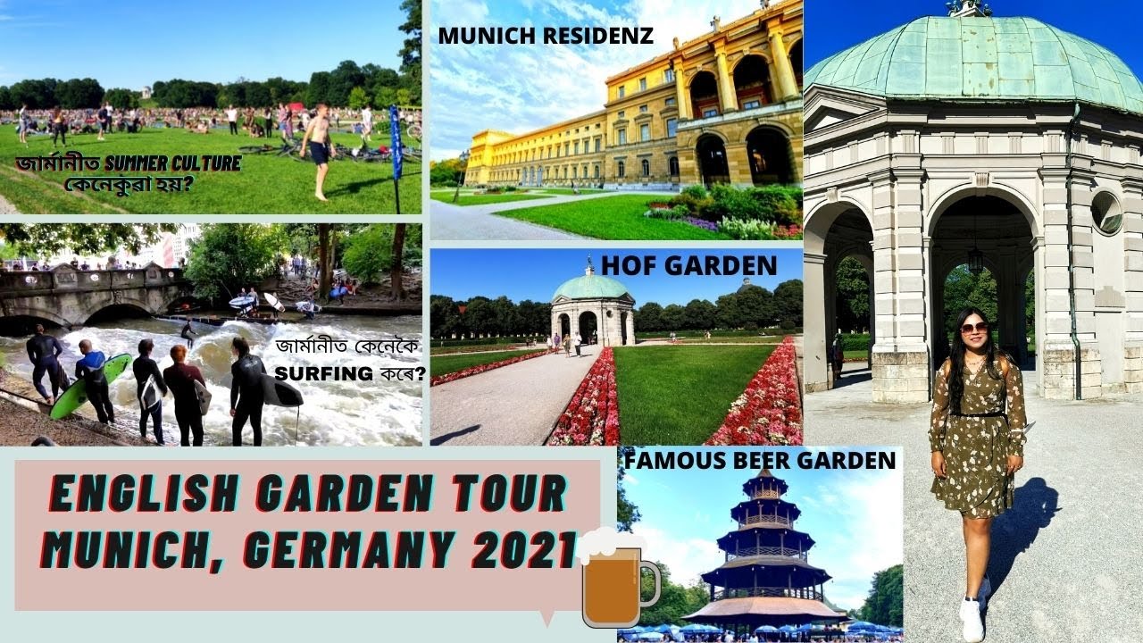 ENGLISH GARDEN MUNICH | FAMOUS BEER GARDEN | SURFING, HOF GARDEN, MUNICH RESIDENZ