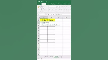 #Shorts Automatic Advance Serial Number In MS Excel in Hindi