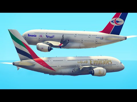 Emirates New Air Bus A380 Collide & Crash With U.S Jet Over Los Santos City Today #shorts #emirates