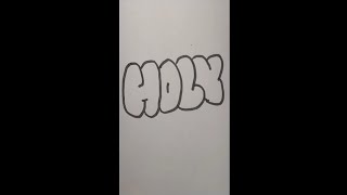DRAWING A BUBBLE LETTER HOLY ✍️ | Lettering | DOODLE ART | HOW TO DRAW A BUBBLE LETTER HOLY