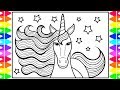 How to Draw a Unicorn for Kids 🦄💜💛💖💚 Unicorn Drawing | Unicorn Coloring Pages for Kids