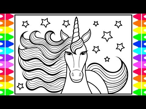 How to Draw a Unicorn for Kids 🦄💜💛💖💚 Unicorn Drawing | Unicorn Coloring Pages for Kids